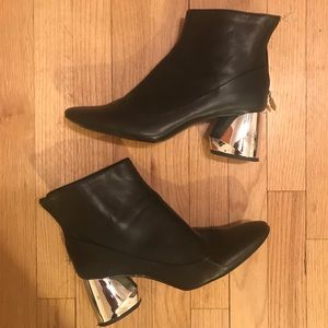 Black Silver Heel Zara Boots